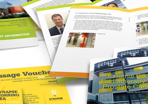 <strong>AbbVie</strong> Logos, brochures, flyers, invitations, posters, patient forms, pullup banners and exhibition stands <strong>NSW Health </strong>Patient booklets for Gosford Hospital and Royal North Shore Hospital.